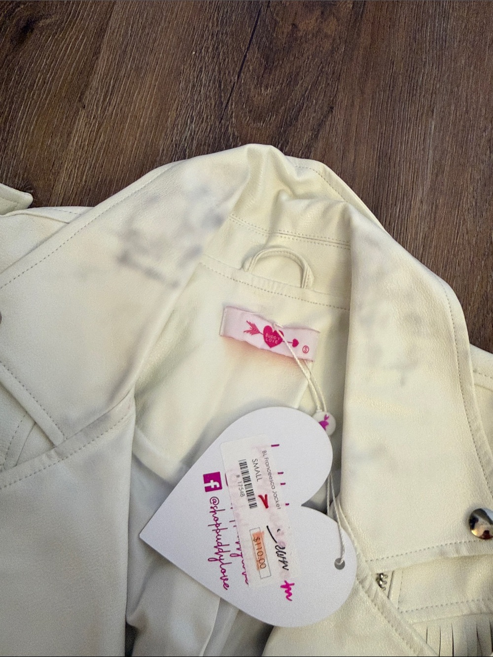 Buddy Love Cream Fringe Moto Jacket - Picture 3 of 4